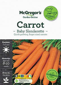 Vegetable Seeds, McGregor's, Baby Carrot Slenderette, Amsterdam Speciality Seeds