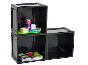 Plastic container, household: Taurus Wall Storage Unit Black