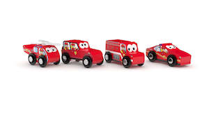 J'adore Wooden Vehicles Tube Set of 4