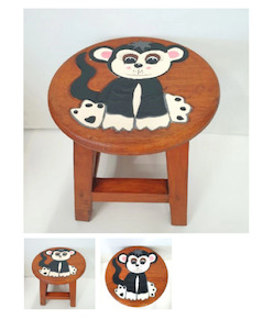 Plastic container, household: Kids Wooden Stool Monkey