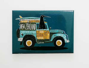 Wild Kiwi Landrover' Kiwiana Magnet