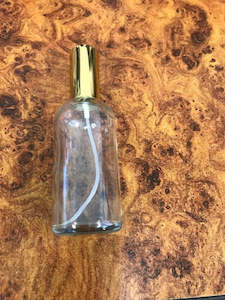 Euro Clear Glass Bottle 100ml W Gold Spray Atomiser