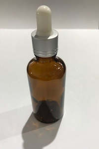 Euro Amber Glass Bottle 50ml W Silver Dropper