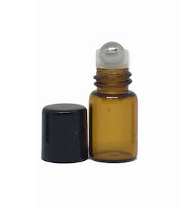 Plastic container, household: Euro Amber Bottle, 5mls W Roller, & Cap