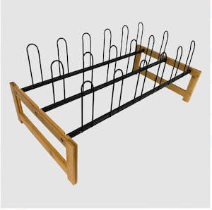 Plastic container, household: Shoe Rack Bamboo 9 Pair Black