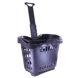 Plastic container, household: Rolling Plastic Basket 43 Litres Black