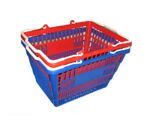 Plastic container, household: Shopping Basket W Plastic Handles - Single