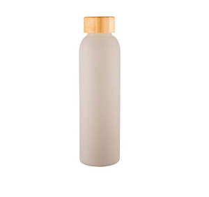 Velvet Coated Glass Water Bottle - 550ml - Frosted Grey