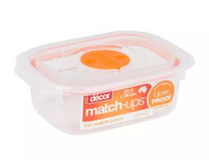 Plastic container, household: Decor RealSeal,Match Up, 250ml Oblong, Orange