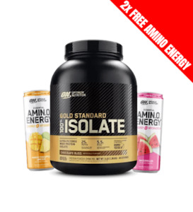 OPTIMUM NUTRITION GOLD STANDARD 100% WHEY ISOLATE 5lb + 2 FREE AMINO ENERGY RTD