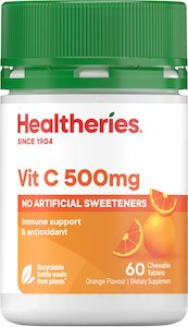 Staff Reccommend General Health Wellbeing: Healtheries Vit C 500mg Chewable Tablets