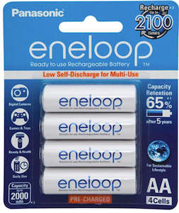 Computer peripherals: Panasonic Eneloop AA 2000mAh Rechargeable Batteries 4 Pack