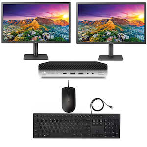 Computer consultancy service: HP EliteDesk 800 G5 Tiny Mini PC i5-9500T Turbo 3.7 GHZ 16GB RAM 256GB NVME SSD 4GB Graphics Windows 11 2X 24" Monitors Wired Keyboard Mouse