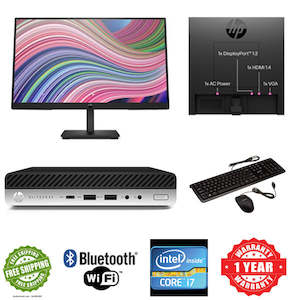 Dual Screen Bundle HP EliteDesk 800 G3 Tiny PC i7 -7700T 8GB RAM 256GB SSD W10 P…