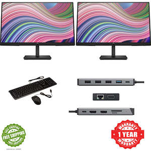 Computer consultancy service: USB-C COMBO Dual Monitor with Dock used Wired Keyboard and Mouse and Cables