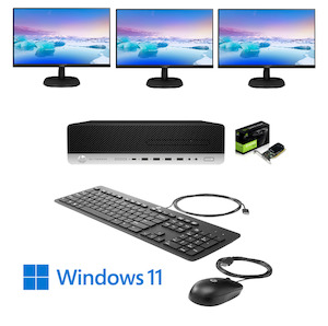 Combo 3x 24" LCD HP ElitDesk 800 G4 Ex Lease SFF Desktop PC intel I5-8500 3.00Gh…