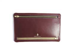 Globehopper Wallet - Wine Red Lambskin / Dark Brown Deer Nappa