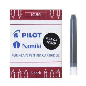 Pilot And Namiki Cartridges: Pilot IC-50 Black Cartridge 6 Pack