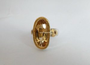 Reflection pool ring. custom cut citrine. Sold