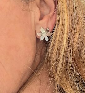 Jewellery: Lotus stud earrings. sterling silver