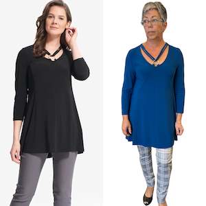 Joseph Ribkoff - Tunic - Style 214212 - Aquarius or Black - 50% Off