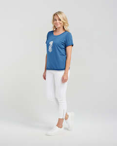 Womenswear: Zafina - Mia T-Shirt - Z1002A - Marine - 30% Off