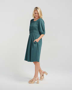 Zafina - Sienna dress - Z1059A - Deep Green - 50% Off