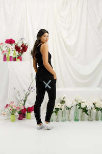 APARTMENT PANTS - Black with Stormy Stripe X - HL100 46