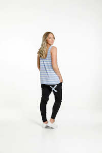 APARTMENT PANTS - Black with Blue/White Stripe X - HL100 41