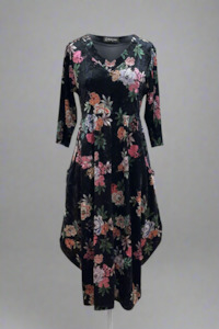 Bittermoon - Velvet Carly Dress - Black Floral 1 x size 22 left