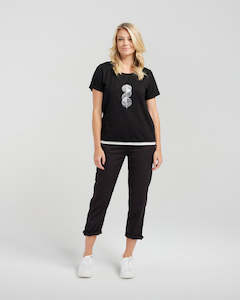 Womenswear: Zafina - Mia T-shirt - Z1002C - Black - Cotton