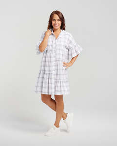 Womenswear: Zafina - Keira Dress - Z1044-1 - Oat Plaid