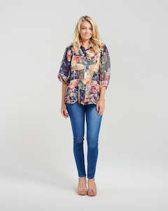 Womenswear: Zafina - Emily Shirt - Z1028-1 - Flower Party