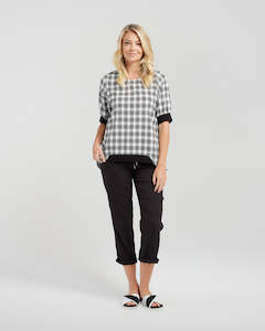 Zafina - Havana Top - Z1005-2 - Black Plaid