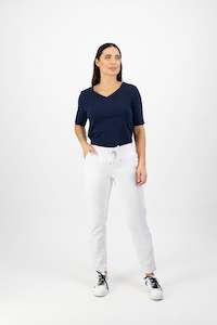 Vassalli - Ankle Grazer Slim Leg Pant - 5791 - White