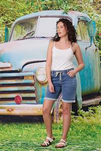 Classified - Knit Denim short  Light Indigo - C5025