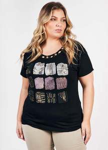 Bagoraz - BL4607 - Black Multi Top