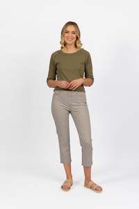 Vassalli - 7/8 Slim Leg Cotton Pull-on Pant - 274LW - Sahara - 40% Off