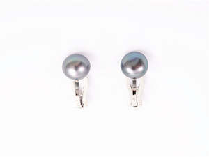 8mm Black Pearl Clip-on Earrings - PL0363