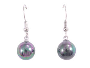 Sea-shell Black Pearl Earrings - PL0303