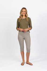 Womenswear: Vassalli - 3/4 Cotton Pull on Pant - 261LW - Sahara - 50% off