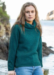 Womenswear: Possum/Merino/Silk Moss Stitch Cowl Jumper -NW3126 - Tui