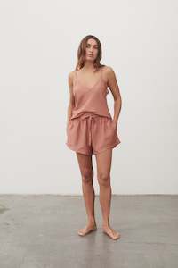 sienna silk cotton voile cami + short set