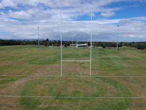 Aluminium Rugby Posts with Sleeve Base - 11.3m