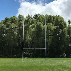 Aluminium Rugby Posts with Hinge Base - 13m