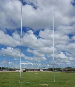 Aluminium Rugby Posts with Hinge Base - 10m