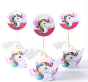 Unicorn: Unicorn Cupcake wrappers and toppers (24 pcs)