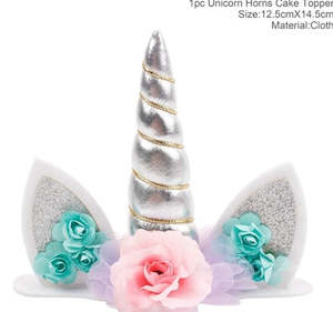 Unicorn: Unicorn Cake topper - silver