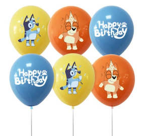 12 pcs Blue Heeler Balloons (Set A)