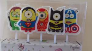 Mini Yellow Henchmen Superhero Candles (5 pack)